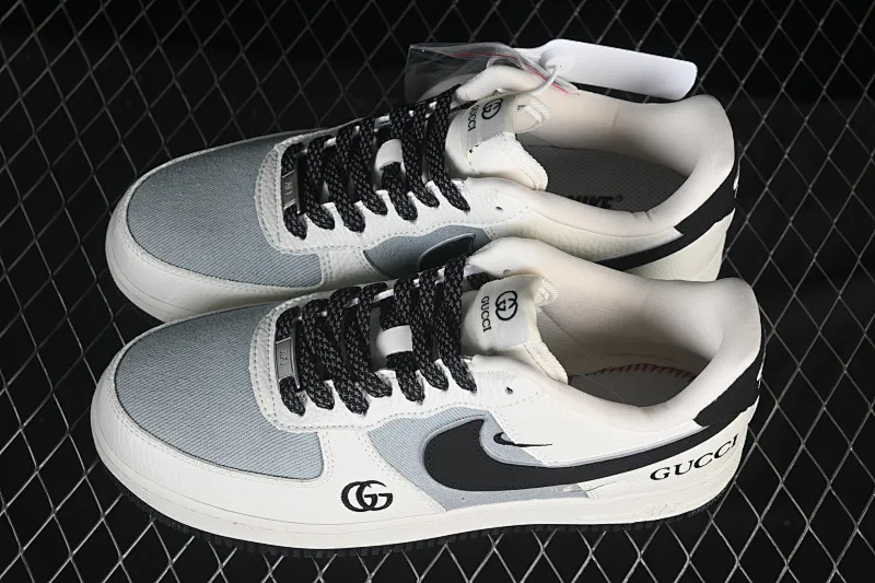 All categories Nk Air Force 1 Air Force series Nk Air Force 1 Low Air Force low-top Nike Air Force 1'07 Low Gucci co-branded white gray black Air Force 1 low-top casual sneakers YF9511-808